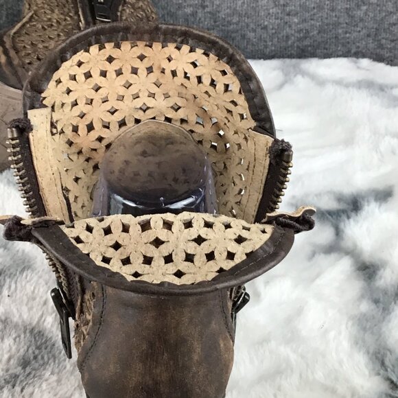 Circle G Corral Brown Leather Cutout Western Ankle Boots  8.5 - Picture 10 of 15